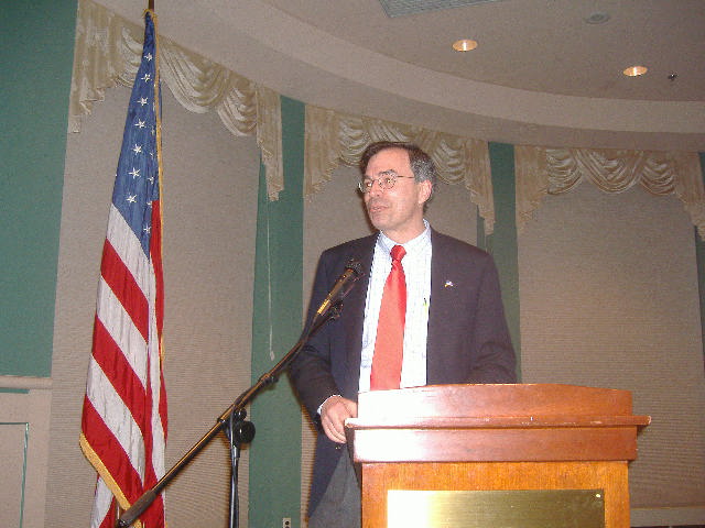 State Senator Andy Harris speaking about the principles of Ronald Reagan.